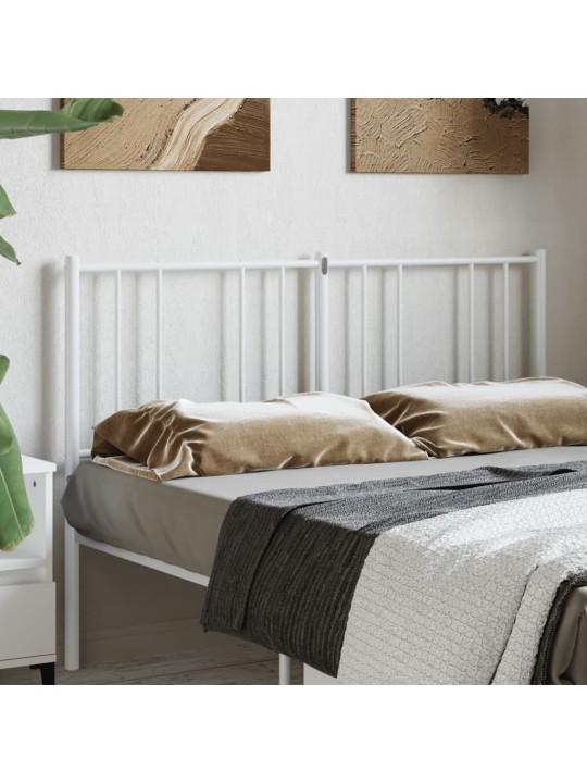 Kovové čelo postele bílé 150 cm