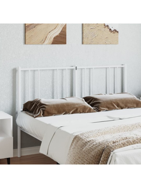 Kovové čelo postele bílé 160 cm