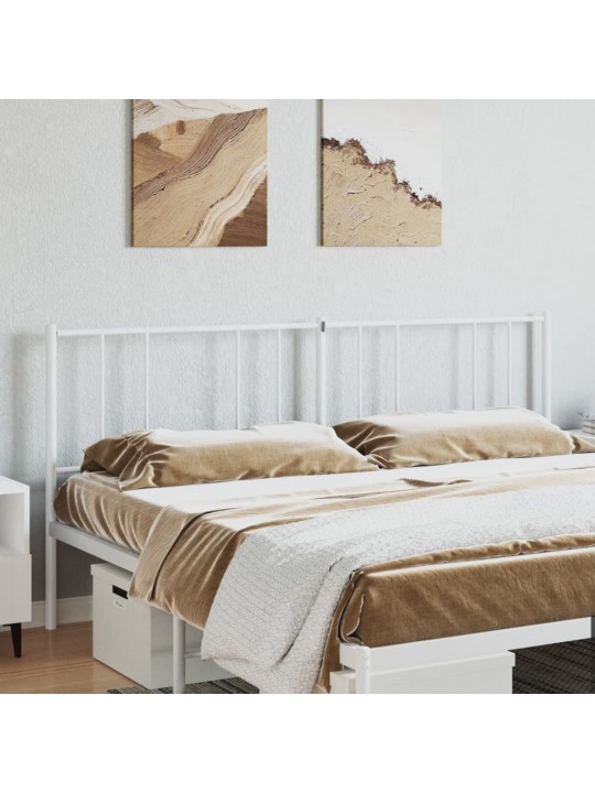 Kovové čelo postele bílé 200 cm