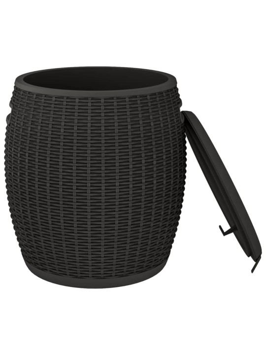 Zahradní úložný box 4 v 1 černý polypropylen