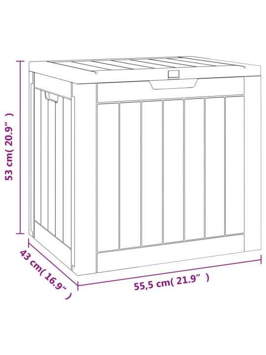 Zahradní úložný box šedý 55,5 x 43 x 53 cm polypropylen
