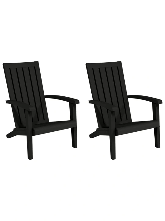 Zahradní židle Adirondack 2 ks černé polypropylen