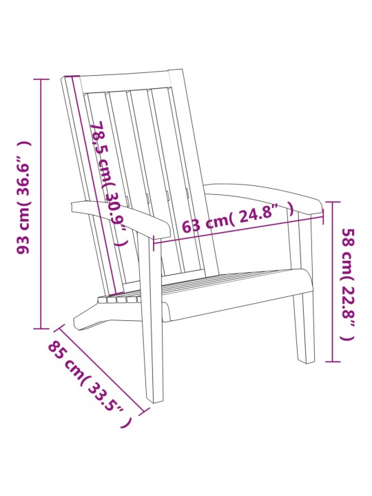 Zahradní židle Adirondack 2 ks černé polypropylen