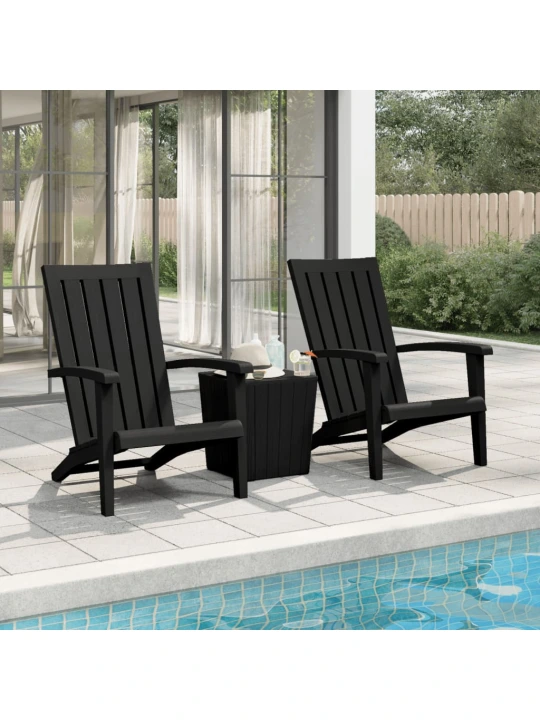 Zahradní židle Adirondack 2 ks černé polypropylen