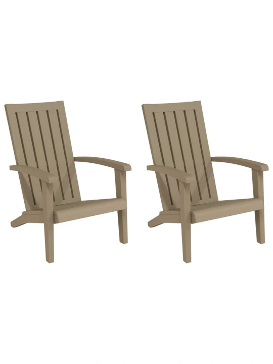 Zahradní židle Adirondack 2 ks světle hnědé polypropylen