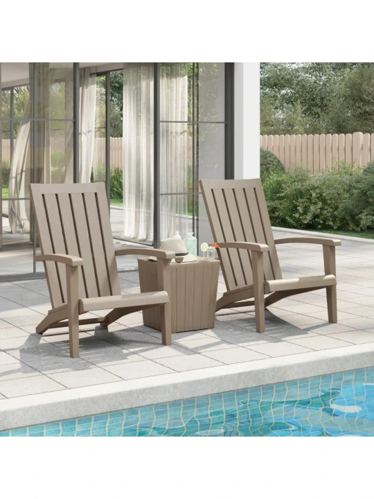 Zahradní židle Adirondack 2 ks světle hnědé polypropylen