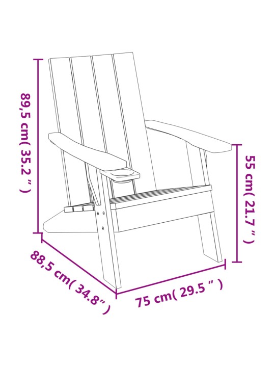Zahradní židle Adirondack světle hnědá 75 x 88,5 x 89,5 cm PP