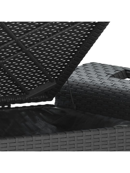 Zahradní lavice s poduškou černá 116 x 46 x 57 cm polyratan