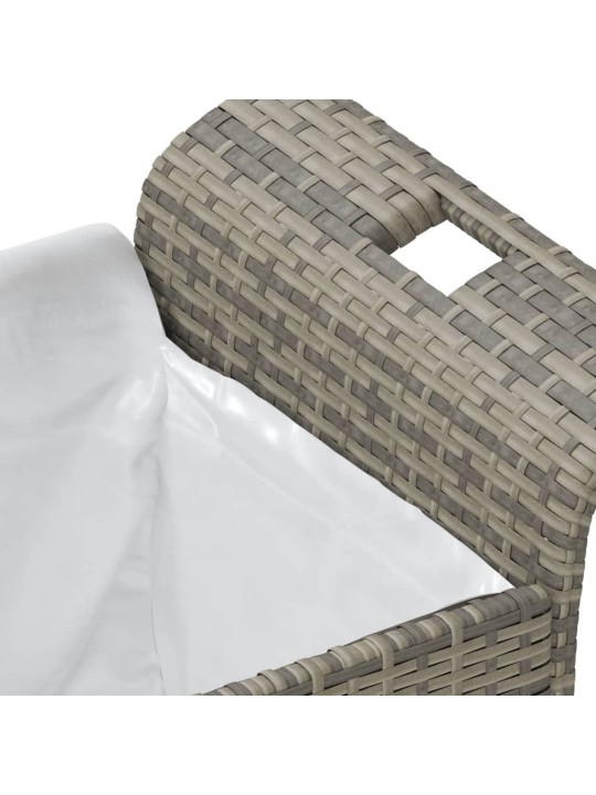 Zahradní lavice s poduškou šedá 116 x 46 x 57 cm polyratan