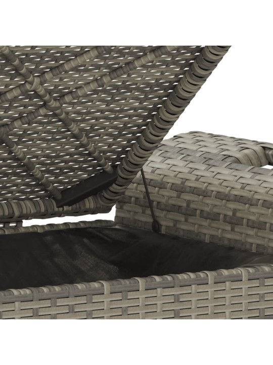 Zahradní lavice s poduškou šedá 116 x 46 x 57 cm polyratan