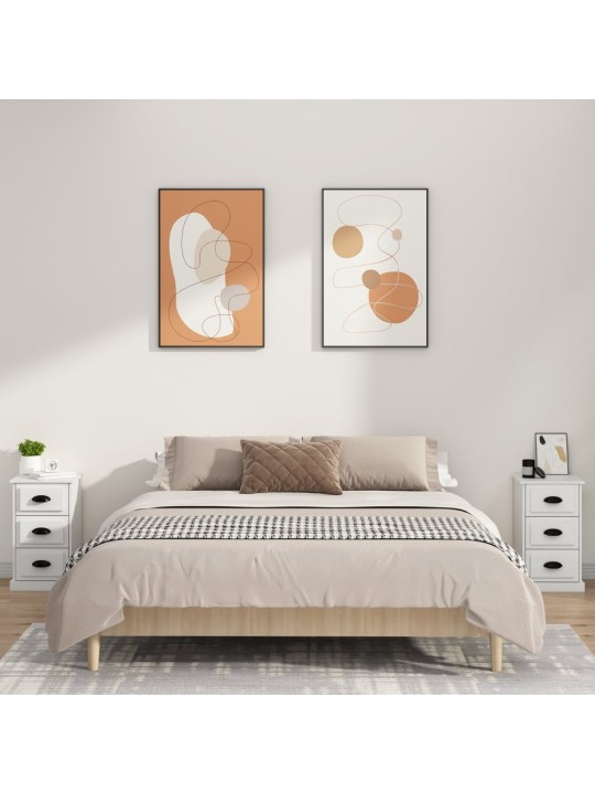 Noční stolek bílý 39 x 39 x 67 cm kompozitní dřevo