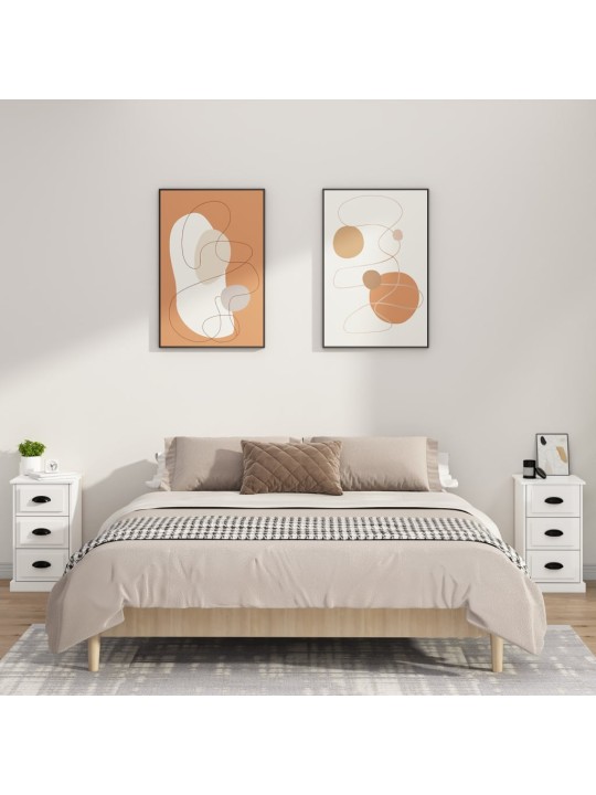 Noční stolek bílý s vysokým leskem 39x39x67 cm kompozitní dřevo