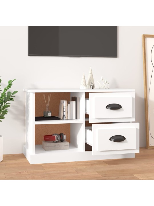TV skříňka bílá 73 x 35,5 x 47,5 cm kompozitní dřevo