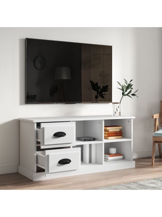TV skříňka bílá 102 x 35,5 x 47,5 cm kompozitní dřevo