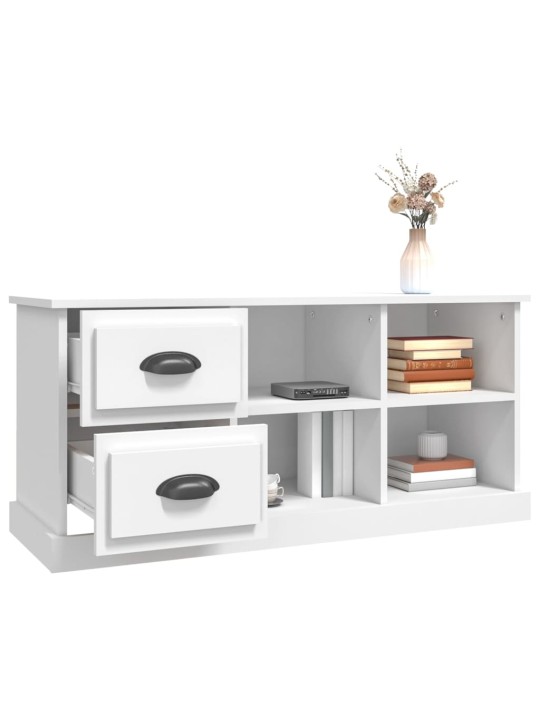 TV skříňka bílá 102 x 35,5 x 47,5 cm kompozitní dřevo