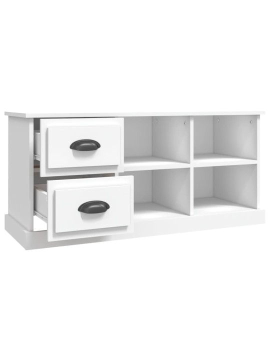 TV skříňka bílá 102 x 35,5 x 47,5 cm kompozitní dřevo