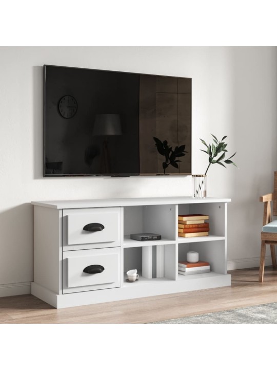 TV skříňka bílá 102 x 35,5 x 47,5 cm kompozitní dřevo
