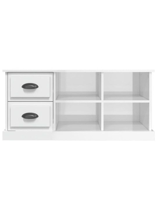 TV skříňka bílá vysoký lesk 102x35,5x47,5 cm kompozitní dřevo