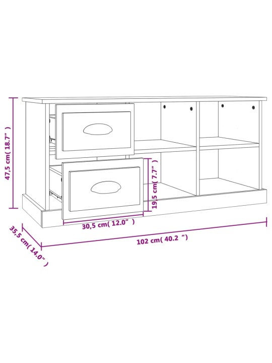 TV skříňka šedá sonoma 102 x 35,5 x 47,5 cm kompozitní dřevo