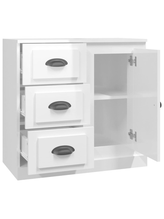 Příborník bílý vysoký lesk 70 x 35,5 x 67,5 cm kompozitní dřevo