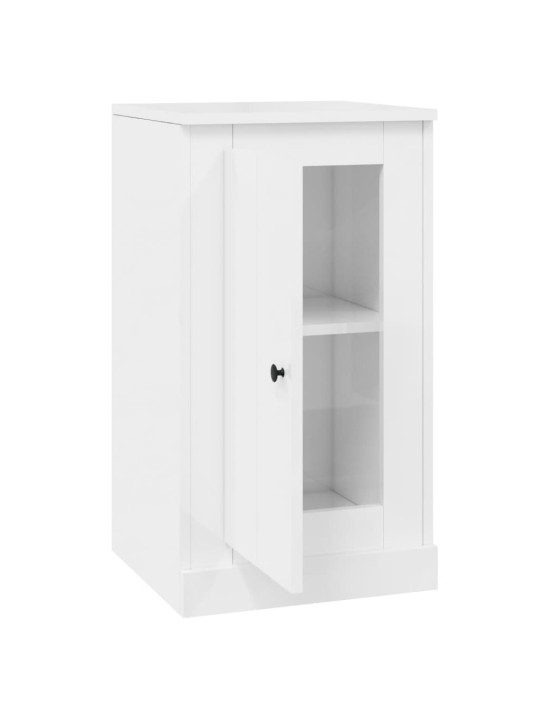Příborník bílý vysoký lesk 37,5x35,5x67,5 cm kompozitní dřevo