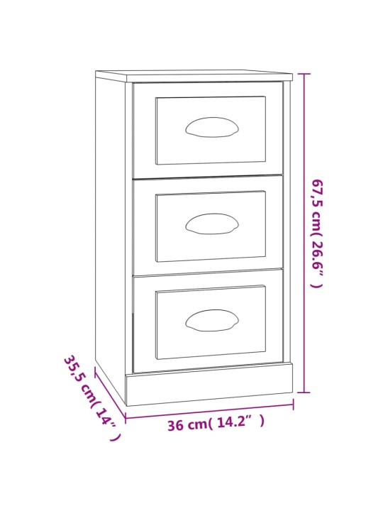 Příborník bílý s vysokým leskem 36x35,5x67,5cm kompozitní dřevo