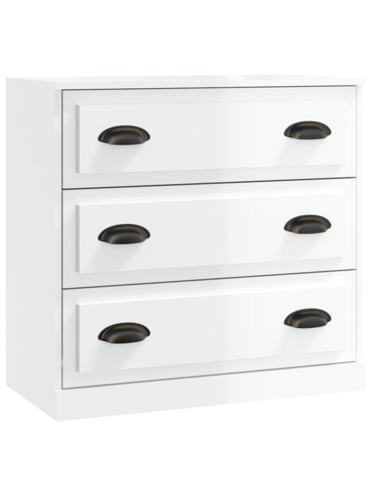Příborník bílý vysoký lesk 70 x 35,5 x 67,5 cm kompozitní dřevo