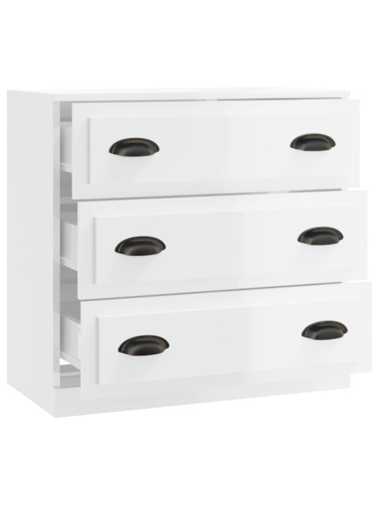 Příborník bílý vysoký lesk 70 x 35,5 x 67,5 cm kompozitní dřevo