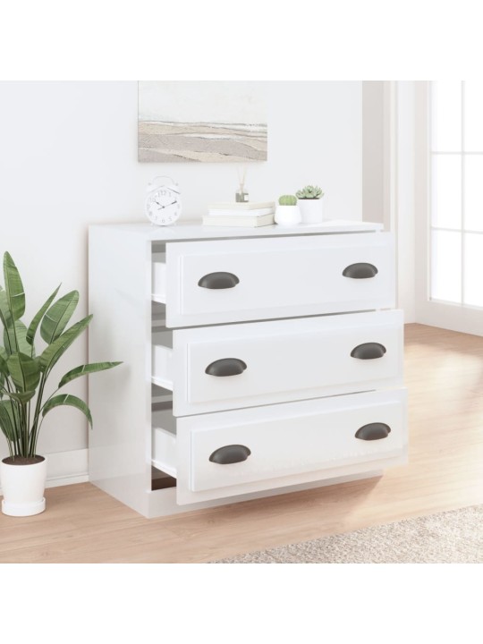 Příborník bílý vysoký lesk 70 x 35,5 x 67,5 cm kompozitní dřevo