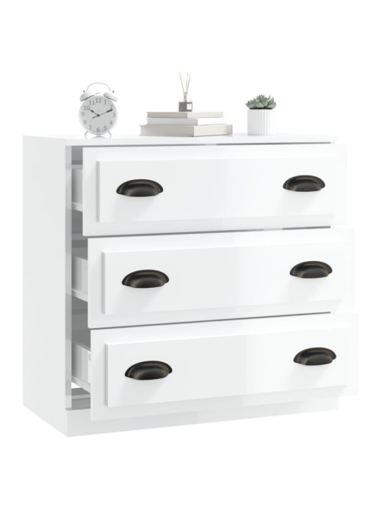 Příborník bílý vysoký lesk 70 x 35,5 x 67,5 cm kompozitní dřevo