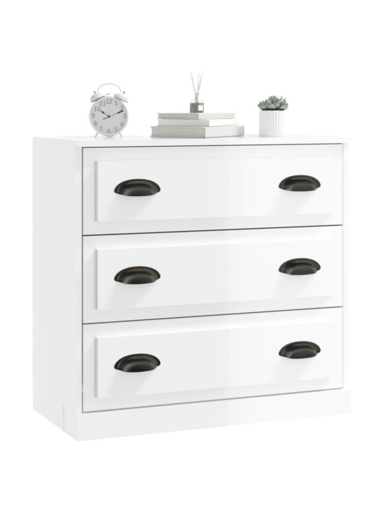 Příborník bílý vysoký lesk 70 x 35,5 x 67,5 cm kompozitní dřevo