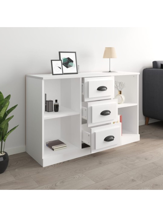 Příborník bílý s vysokým leskem 104,5 x 35,5 x 67,5 cm kompozit