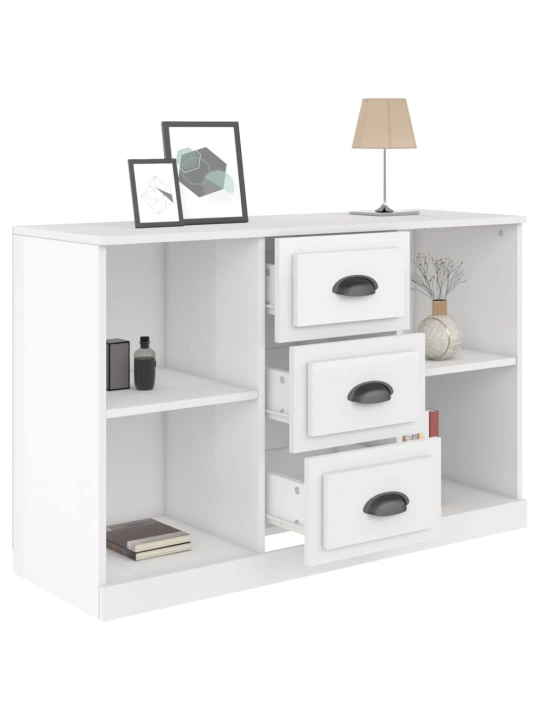 Příborník bílý s vysokým leskem 104,5 x 35,5 x 67,5 cm kompozit