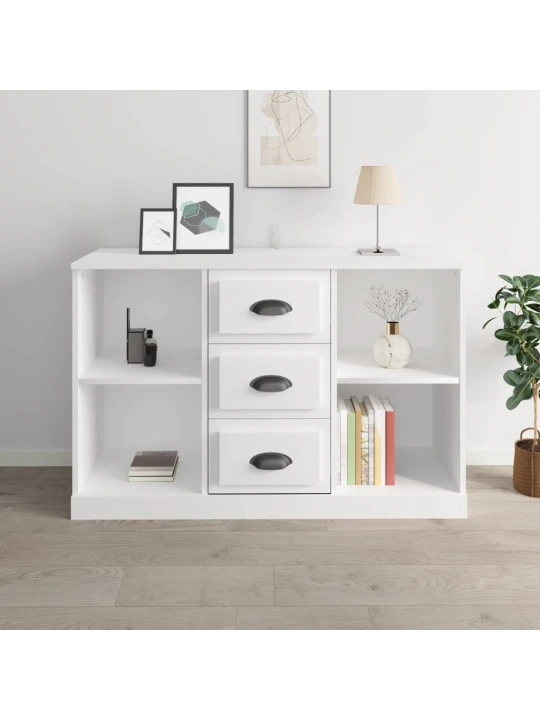 Příborník bílý s vysokým leskem 104,5 x 35,5 x 67,5 cm kompozit