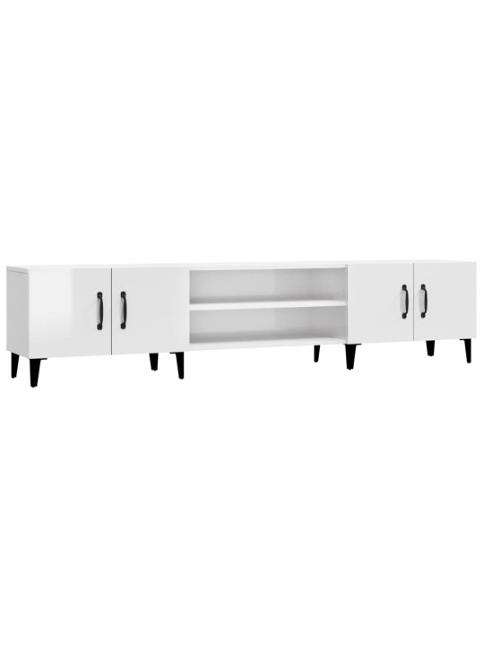TV skříňka bílá vysoký lesk 180 x 31,5 x 40 cm kompozitní dřevo