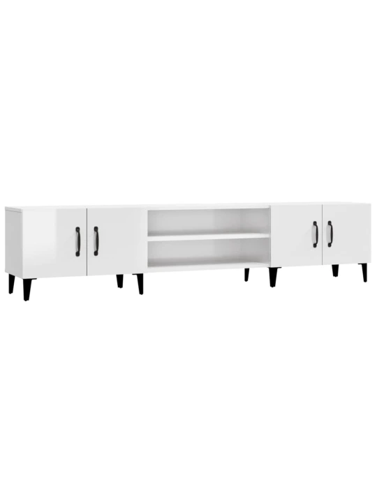 TV skříňka bílá vysoký lesk 180 x 31,5 x 40 cm kompozitní dřevo