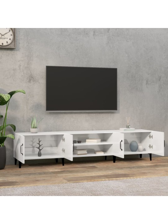 TV skříňka bílá vysoký lesk 180 x 31,5 x 40 cm kompozitní dřevo