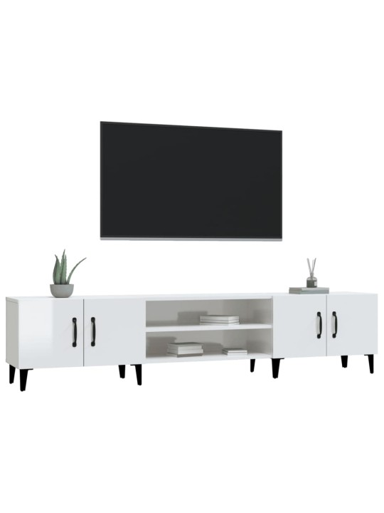 TV skříňka bílá vysoký lesk 180 x 31,5 x 40 cm kompozitní dřevo