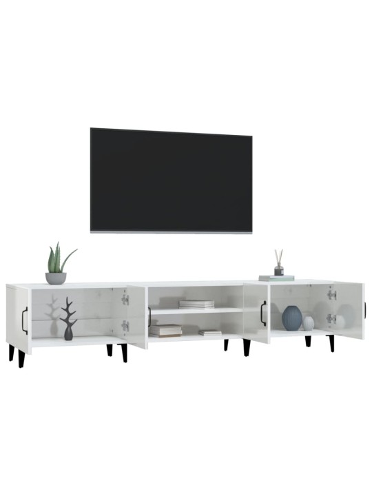 TV skříňka bílá vysoký lesk 180 x 31,5 x 40 cm kompozitní dřevo