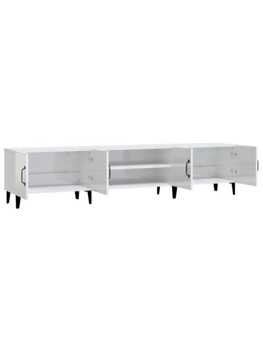 TV skříňka bílá vysoký lesk 180 x 31,5 x 40 cm kompozitní dřevo