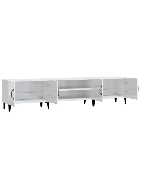 TV skříňka bílá vysoký lesk 180 x 31,5 x 40 cm kompozitní dřevo