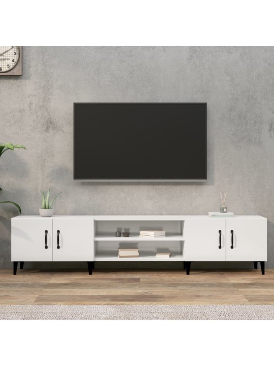 TV skříňka bílá vysoký lesk 180 x 31,5 x 40 cm kompozitní dřevo