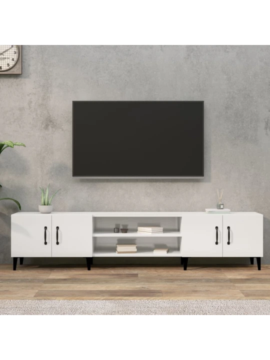 TV skříňka bílá vysoký lesk 180 x 31,5 x 40 cm kompozitní dřevo