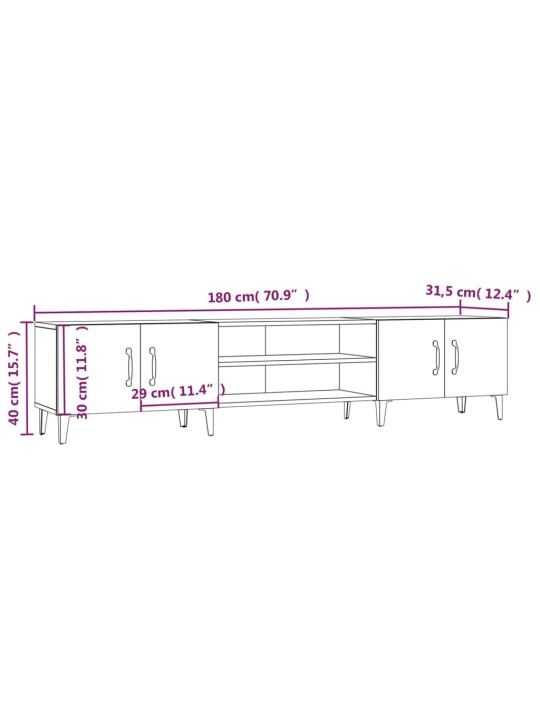 TV skříňka betonově šedá 180 x 31,5 x 40 cm kompozitní dřevo