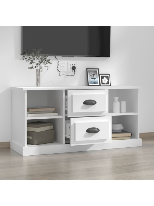 TV skříňka bílá 99,5 x 35,5 x 48 cm kompozitní dřevo