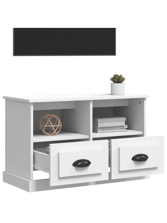 TV skříňka bílá 80 x 35 x 50 cm kompozitní dřevo