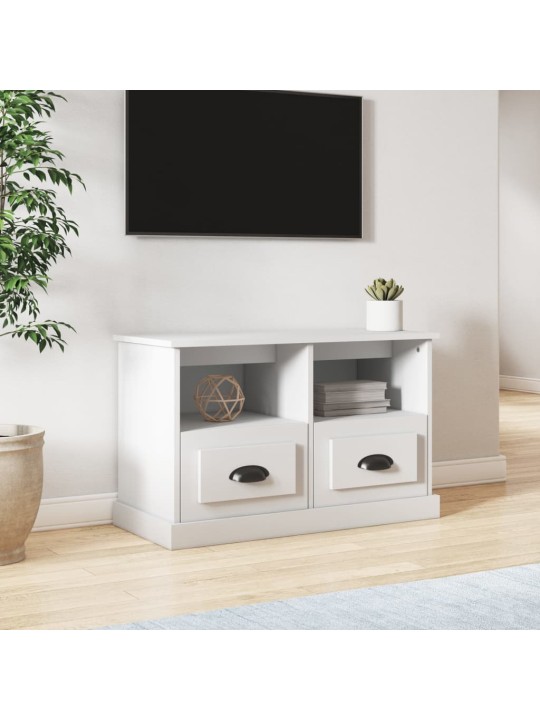 TV skříňka bílá 80 x 35 x 50 cm kompozitní dřevo