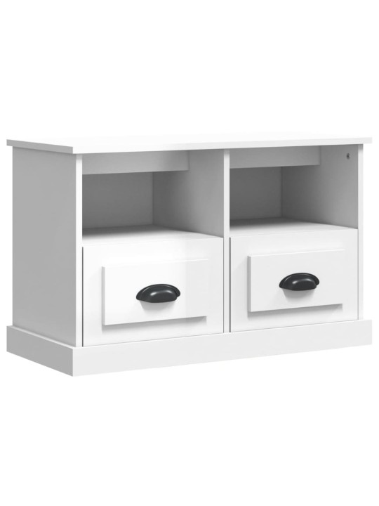 TV skříňka bílá s vysokým leskem 80x35x50 cm kompozitní dřevo