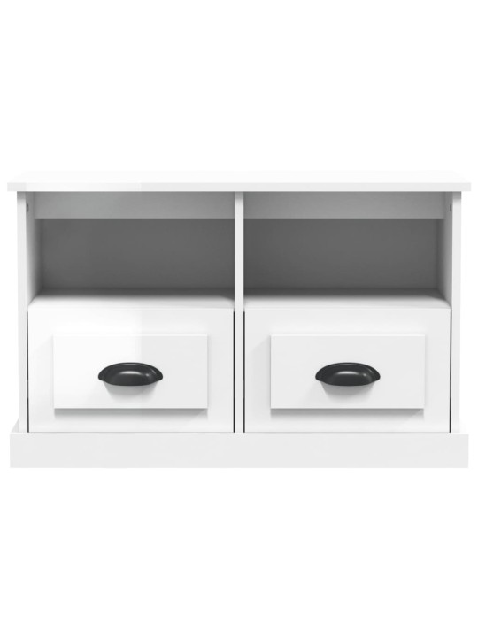 TV skříňka bílá s vysokým leskem 80x35x50 cm kompozitní dřevo