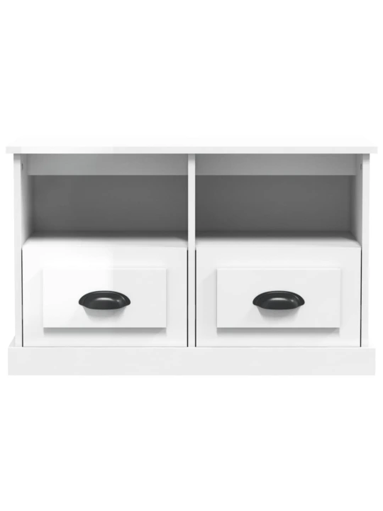 TV skříňka bílá s vysokým leskem 80x35x50 cm kompozitní dřevo